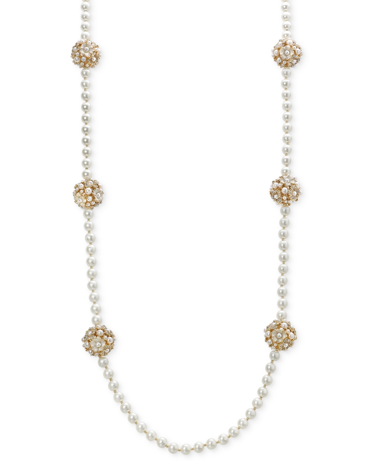 Gold-Tone Long Beaded Necklace, 42" + 2" extender, Created for Macy's - Gold