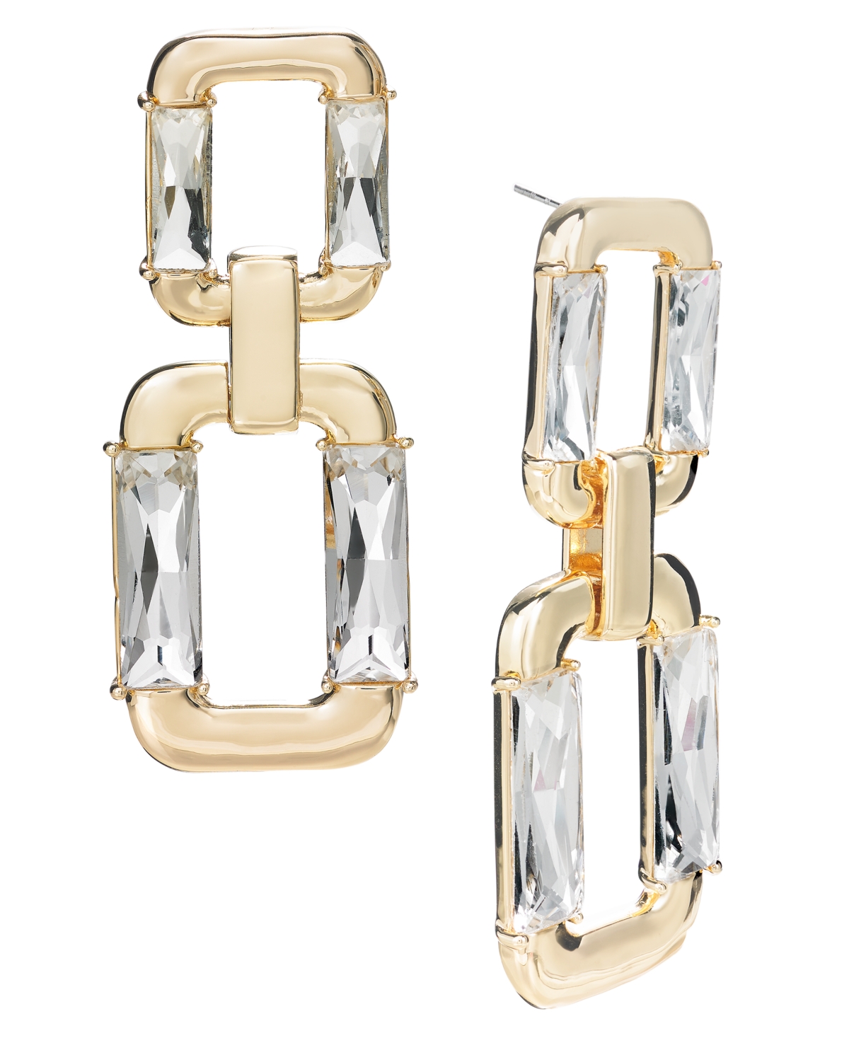 Shop Inc International Concepts Stone Link Drop Earrings, Created For Macy's In Gold