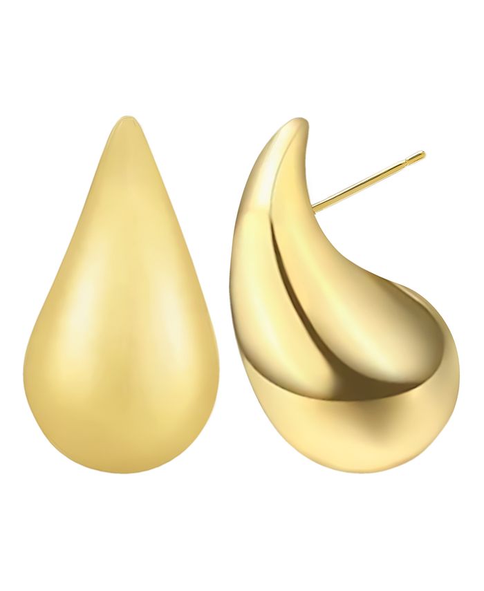 Macy's 14K Gold Plated Large 1" Teardrop Stud Earring Macy's