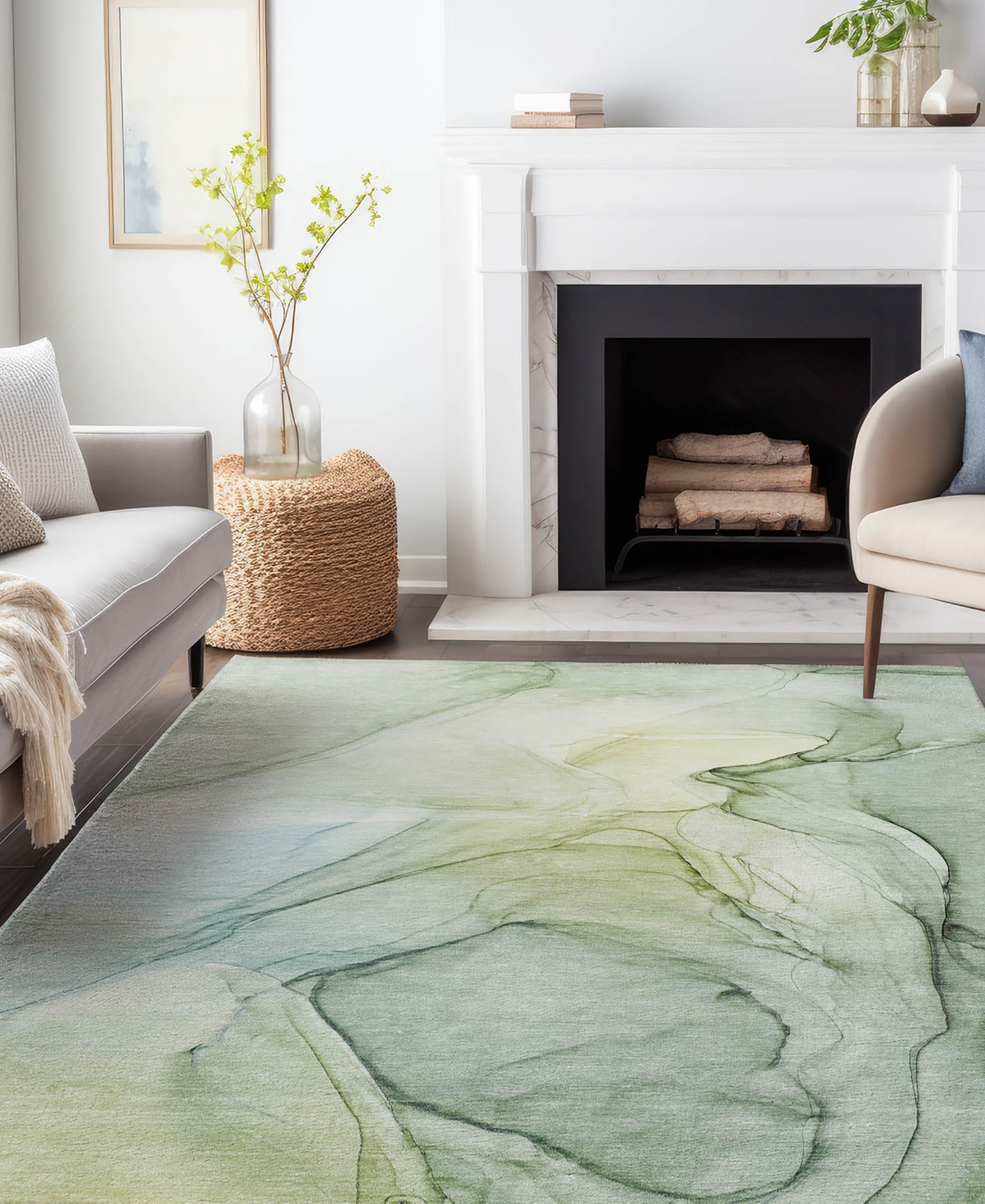 Dalyn Odyssey Oy2 1'8" X 2'6" Area Rug In Sage