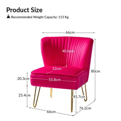 Modern Armless Accent Chair with Golden Metal Legs for Small Spaces