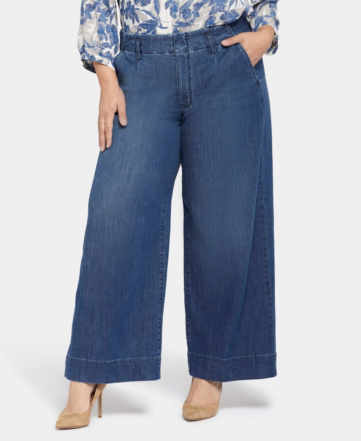 Nydj Mona High Waist Wide Leg Jeans In Reminiscent