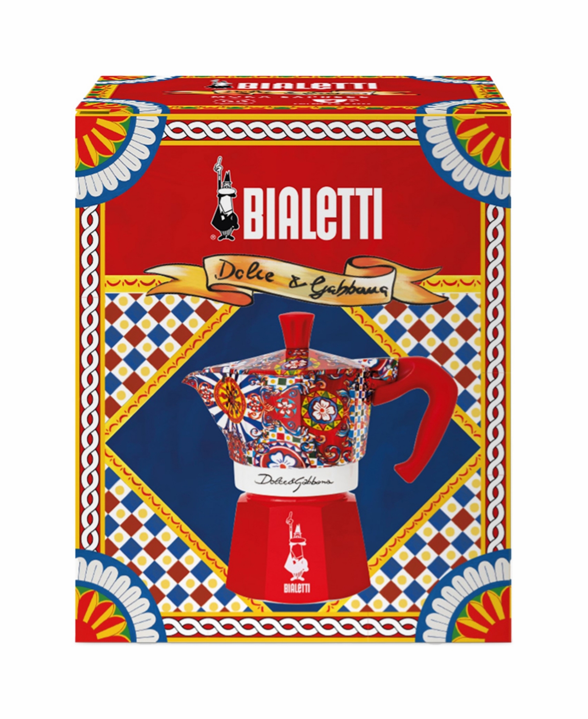 Bialetti Blue Meditteraneo Dolce & Gabbana 3-cup Moka Stovetop Coffee Maker In Aluminium