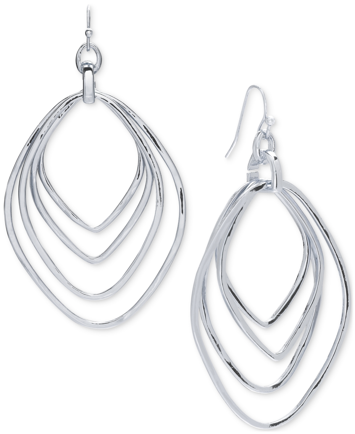 Shop Style & Co Multi Row Diamond Drop Earrings, Created For Macy's In Grey