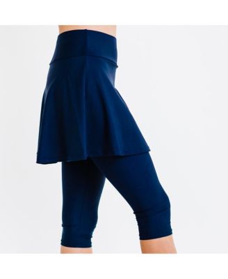 Women's Flared Swim Skort With Capri Leggings