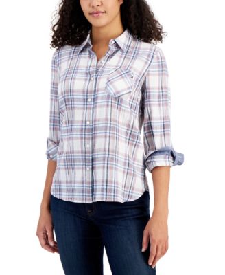 Women s Plaid Button Down Long Sleeve Shirt