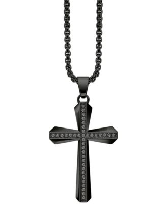 Men's Classic Crystal Black-Tone Stainless Steel Bracelet Watch 40mm Gift Set