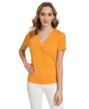 Orange Short Sleeve Womens Tops - Macy's