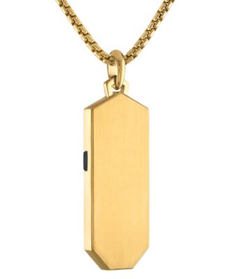 Gold-Tone & Black IP Stainless Steel Diamond-Accent Cross 26" Pendant Necklace