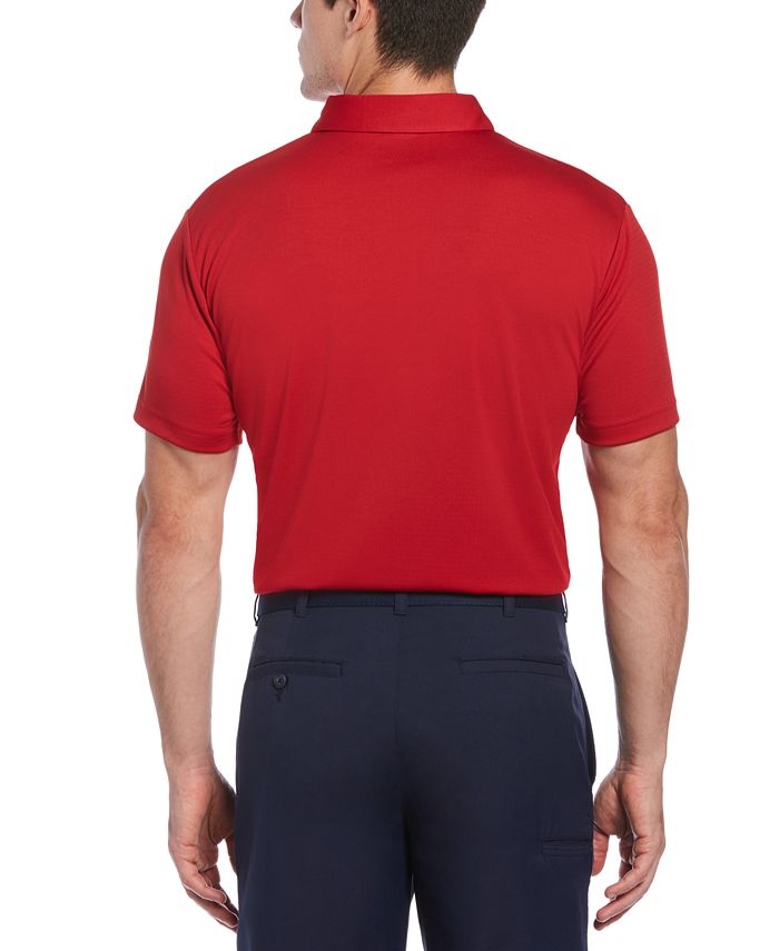 PGA TOUR Men's Airflux Solid Mesh Short Sleeve Golf Polo Shirt