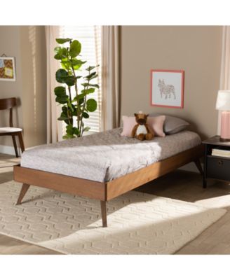 Lissette Mid-Century Modern Twin Size Finished Wood Platform Bed Frame