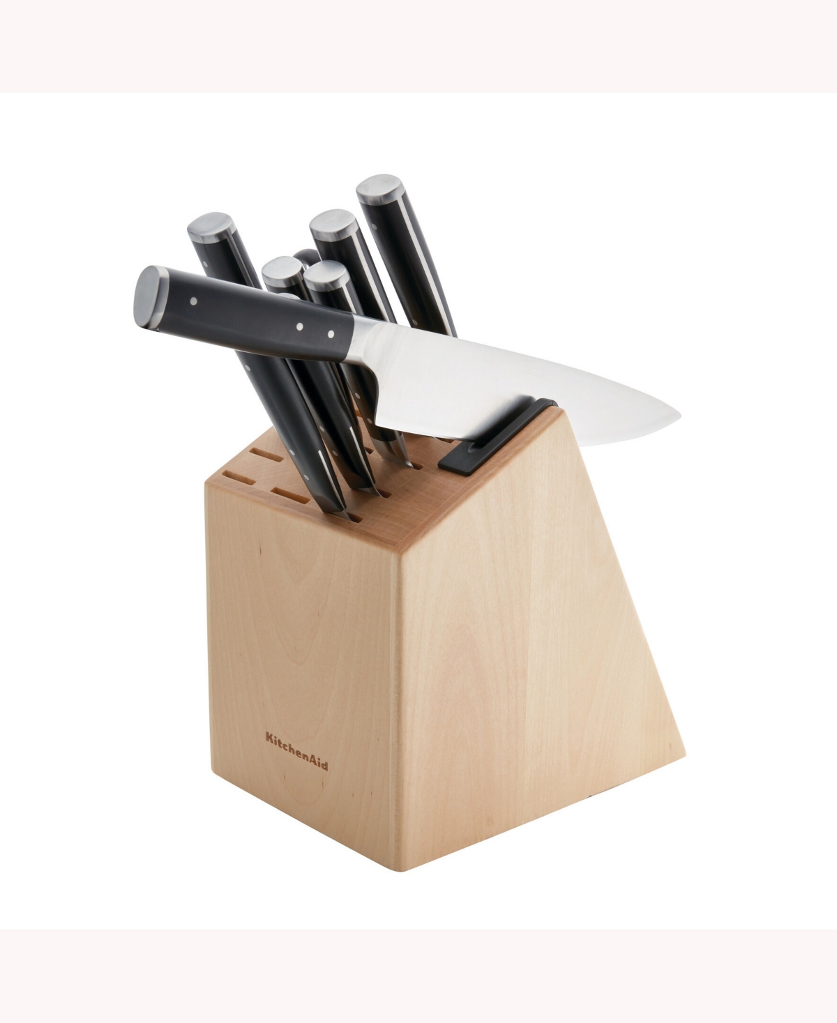 Shop Kitchenaid Hdl Plastic 14-pc. Triple Rivet Knife Block Set With Built In Knife Sharpener In Natural