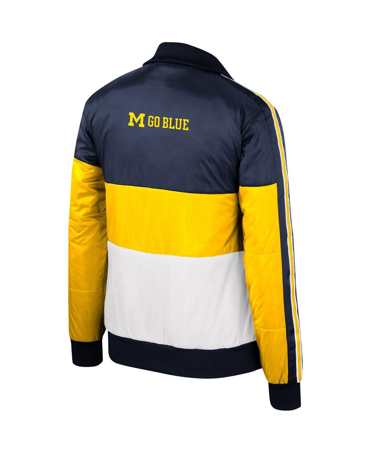 Shop The Wild Collective Women's  Maize Michigan Wolverines Color-block Puffer Full-zip Jacket