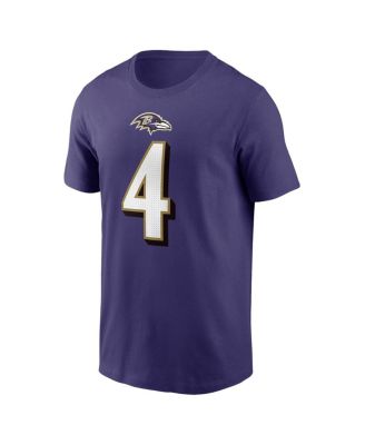 Men's Zay Flowers Purple Baltimore Ravens Player Name and Number T-shirt
