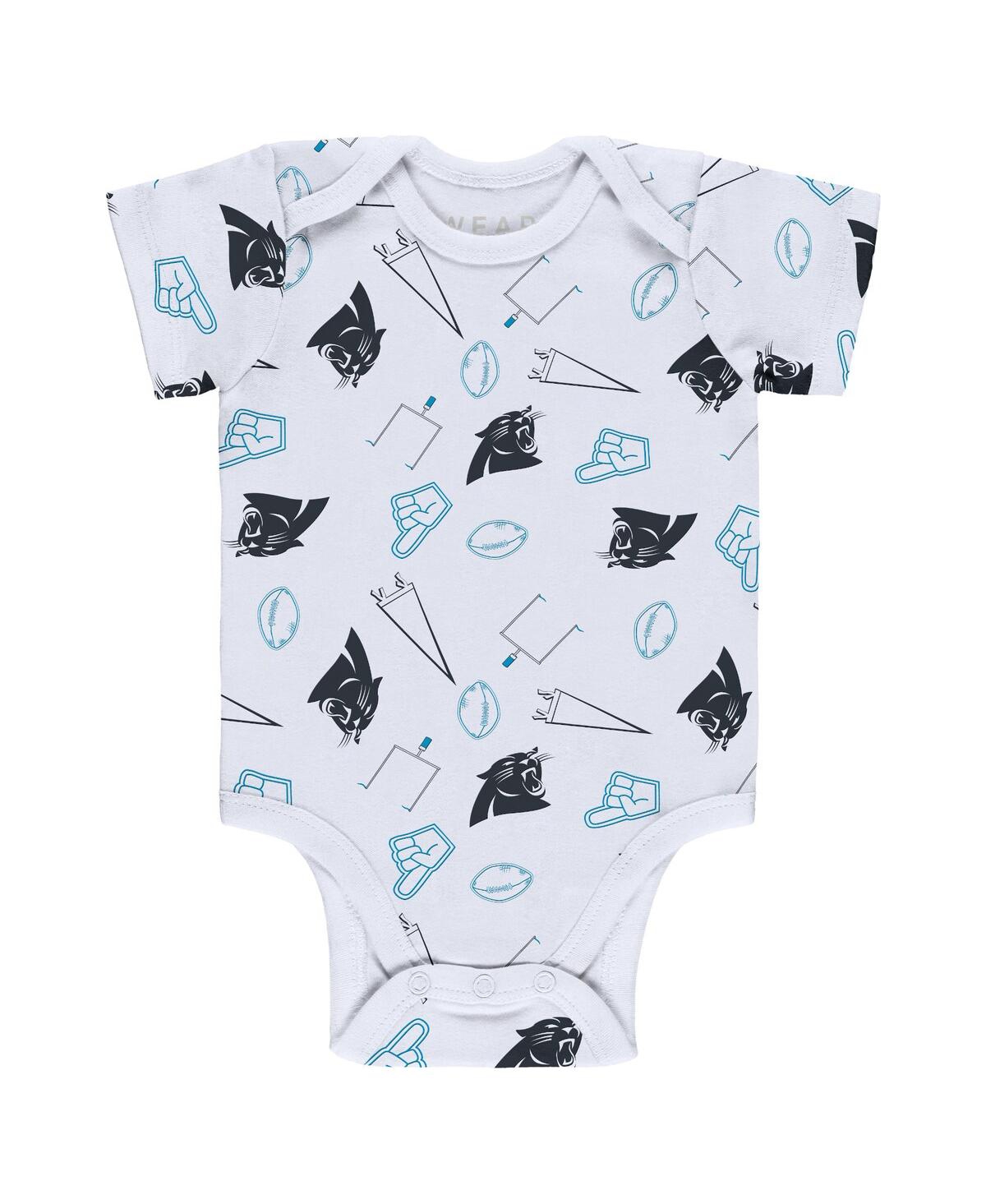Shop Wear By Erin Andrews Newborn And Infant Boys And Girls  Gray, Black, White Carolina Panthers Three-pi In Gray,black,white