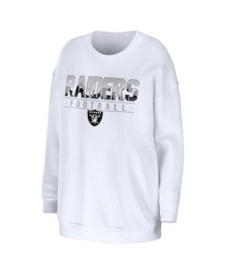 Women's White Las Vegas Raiders Domestic Pullover Sweatshirt