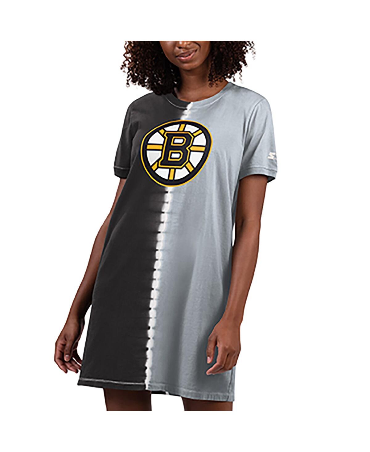Shop Starter Women's  Black Boston Bruins Ace Tie-dye Sneaker Dress