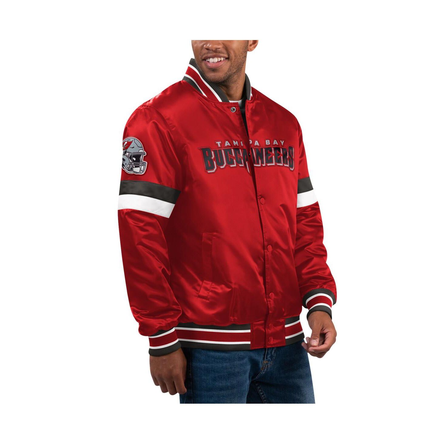 Мужская куртка Starter Red Tampa Bay Buccaneers Home Game Satin Full-Snap Varsity — фото 1