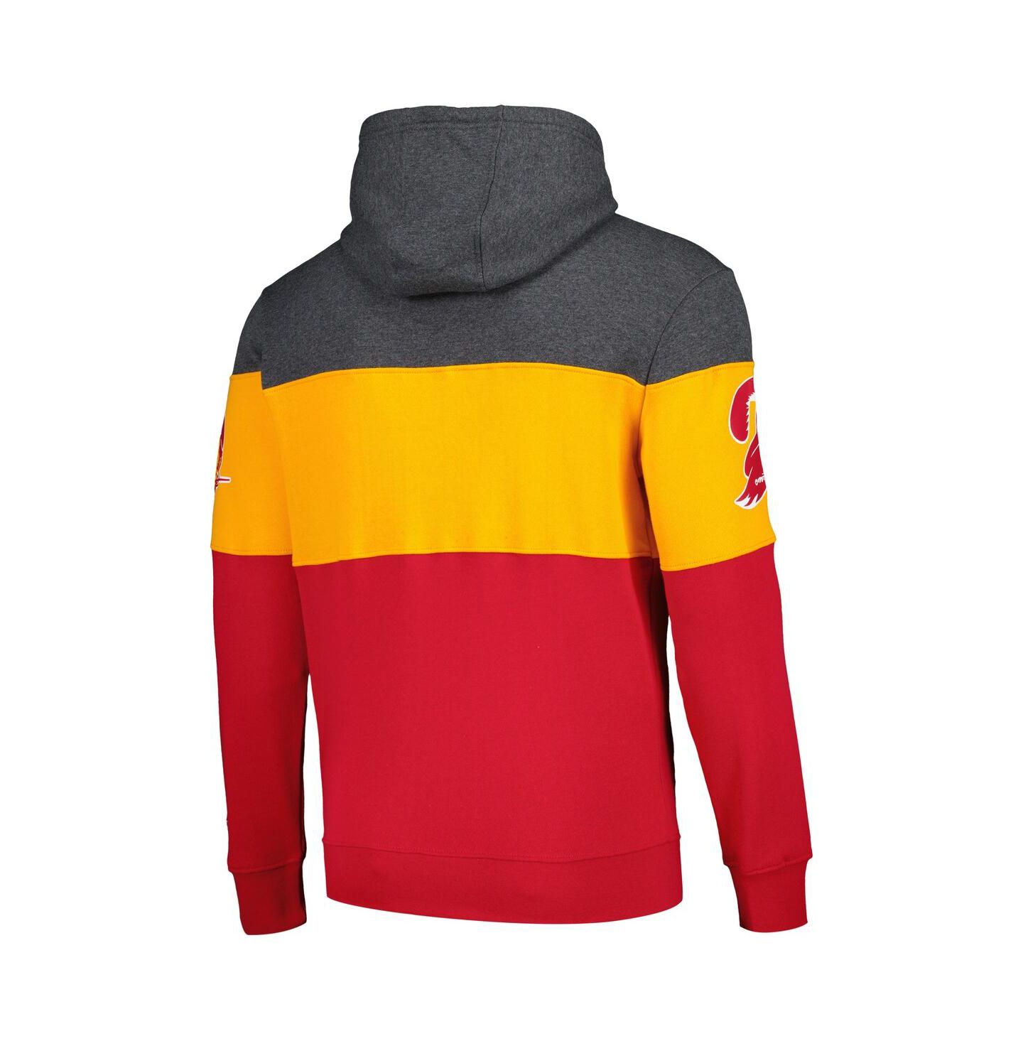 Мужское худи Starter Red, Orange Distressed Tampa Bay Buccaneers Extreme Pullover — фото 3