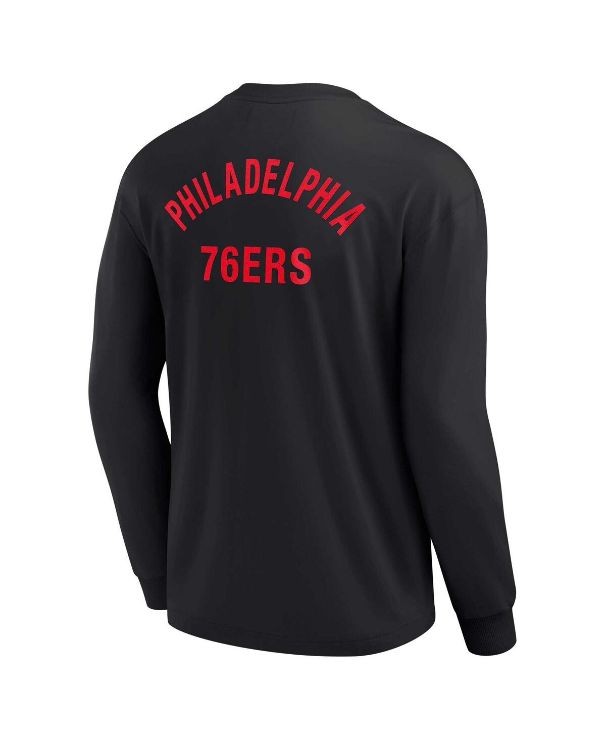 Shop Fanatics Signature Men's And Women's  Black Philadelphia 76ers Super Soft Long Sleeve T-shirt