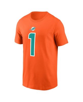 Men's Tua Tagovailoa Orange Miami Dolphins Player Name and Number T-shirt