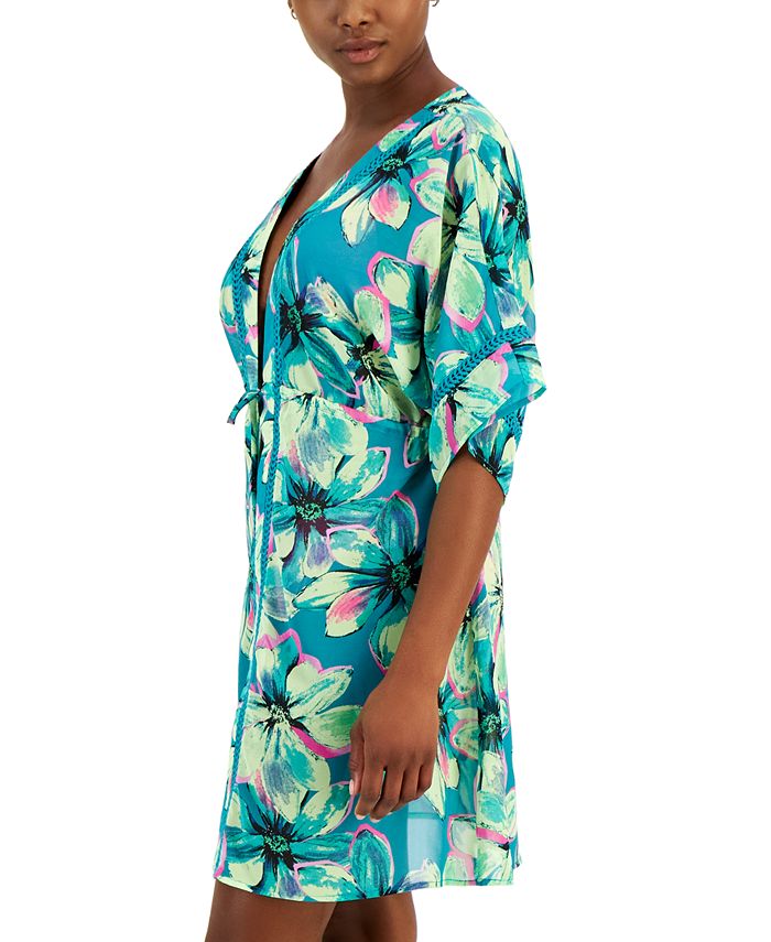 Miken Women's CrochetTrim Kimono CoverUp, Created for Macy's Macy's