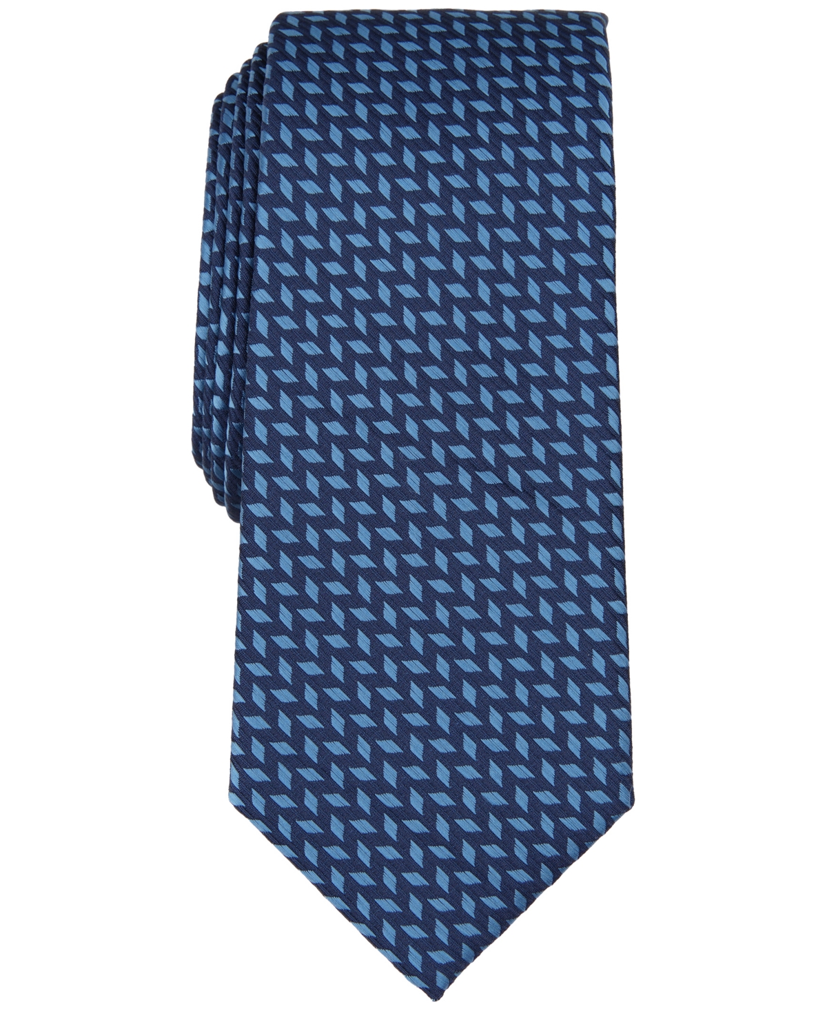 Men's Slim Geo Neat Tie, Created for Macy's - Navy