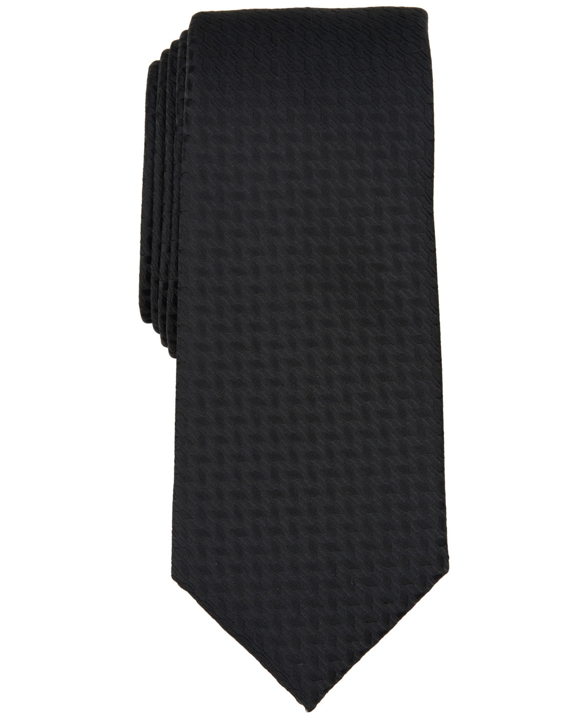 Shop Alfani Men's Slim Geo Neat Tie, Created For Macy's In Black
