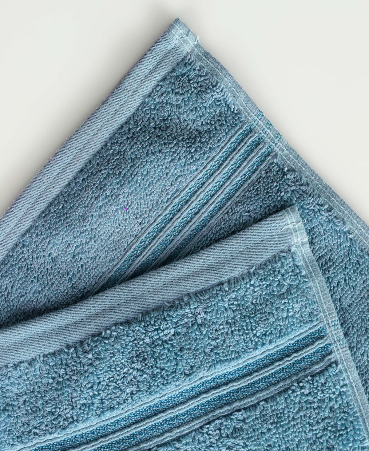 Superior Solid Quick Drying Absorbent 3 Piece Egyptian Cotton Assorted Towel Set In Sapphire