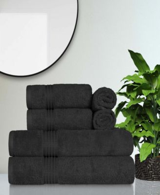 Solid Quick Drying Egyptian Cotton 6 Piece Bath Towel Set