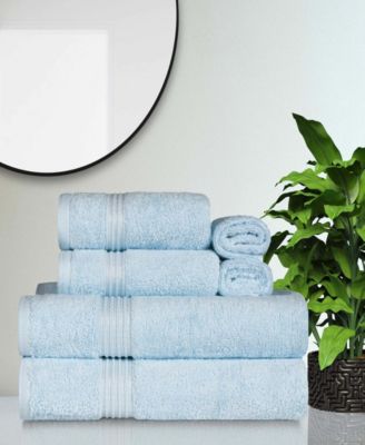 Solid Quick Drying Egyptian Cotton 6 Piece Bath Towel Set
