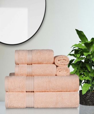 Solid Quick Drying Egyptian Cotton 6 Piece Bath Towel Set
