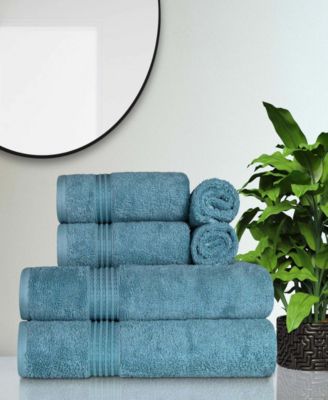 Solid Quick Drying Egyptian Cotton 6 Piece Bath Towel Set