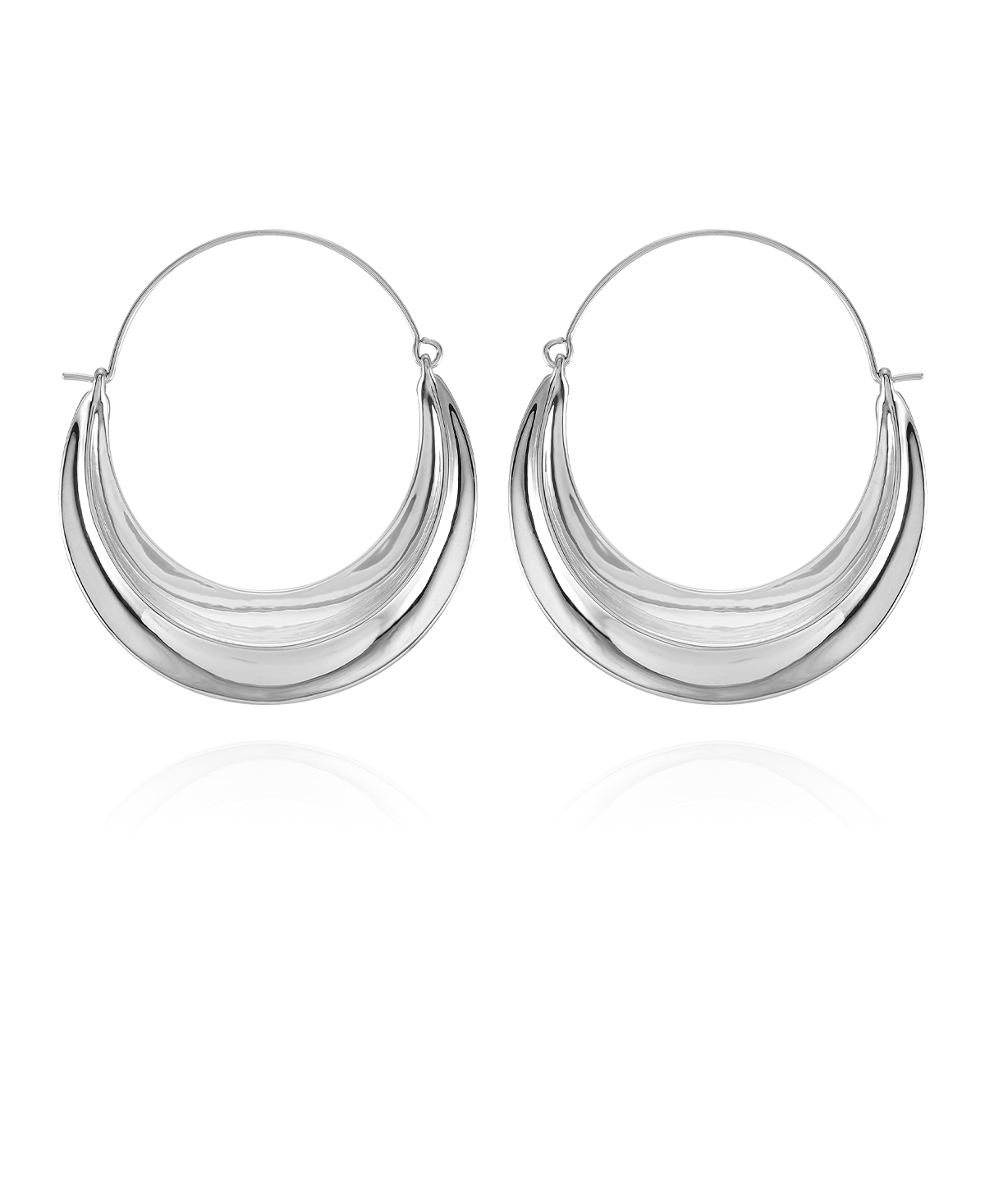 Silver-Tone Statement Hoop Earrings - Silver
