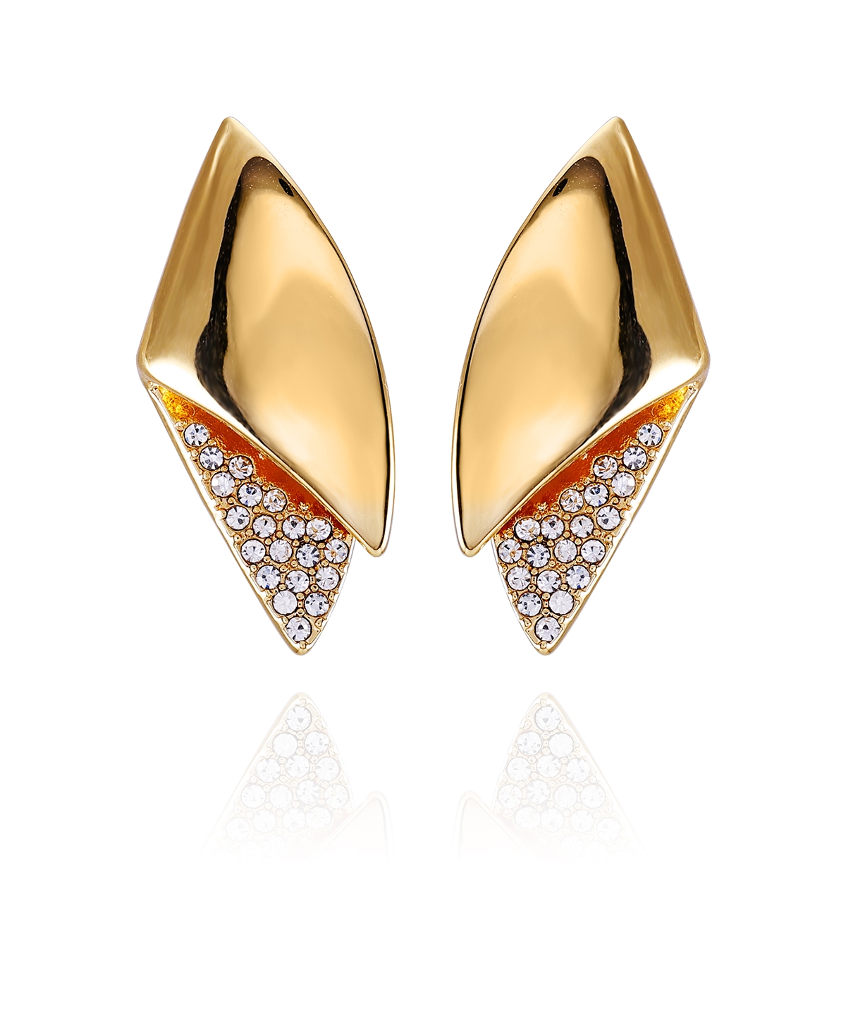 Gold-Tone Stud Statement Earrings - Gold