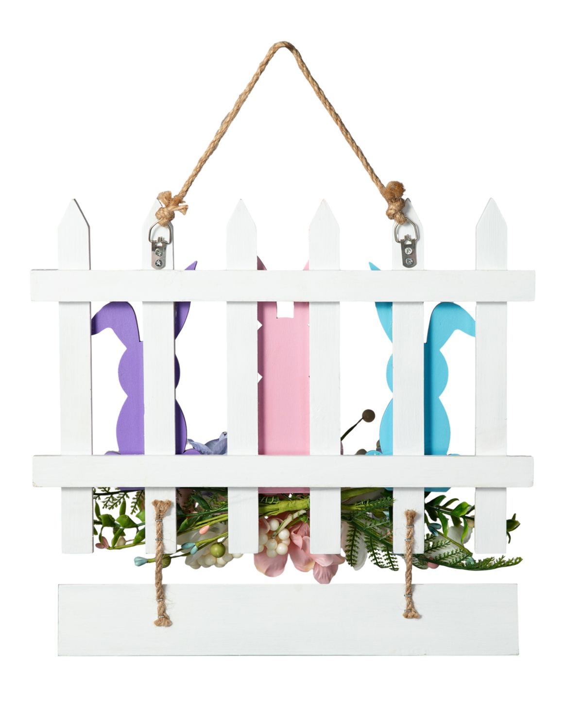 Glitzhome L Easter Wooden Bunny Fence Door Hanger