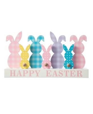 11.75" L Easter Wooden Bunny Family Table Decor