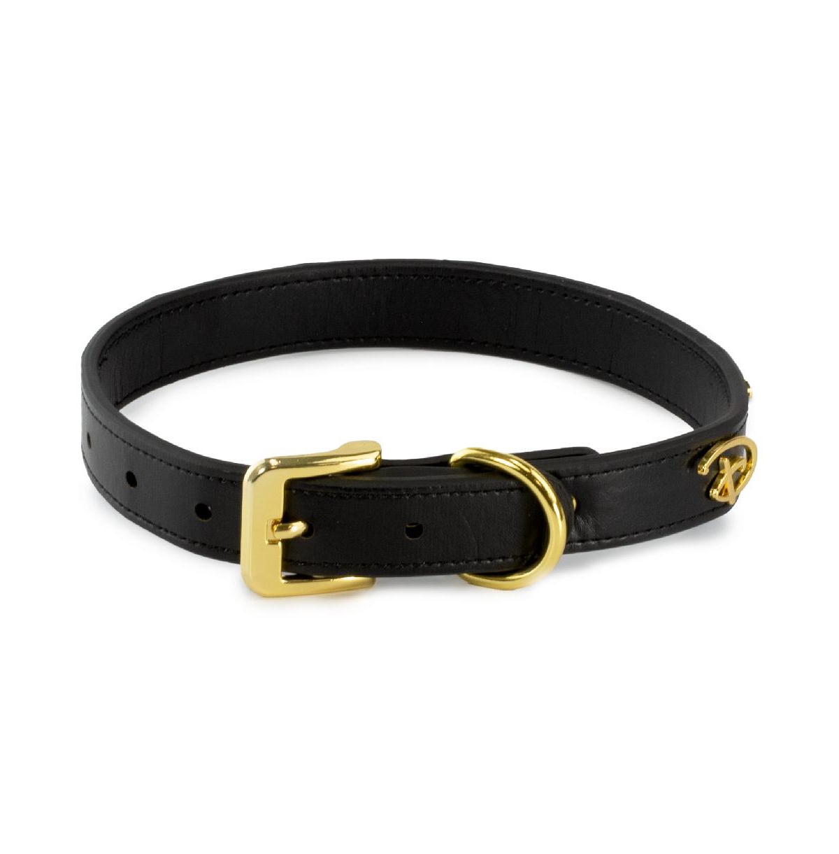 Disney Pet Collar, Faux Leather Dog Collar, Signature D Logo - Black