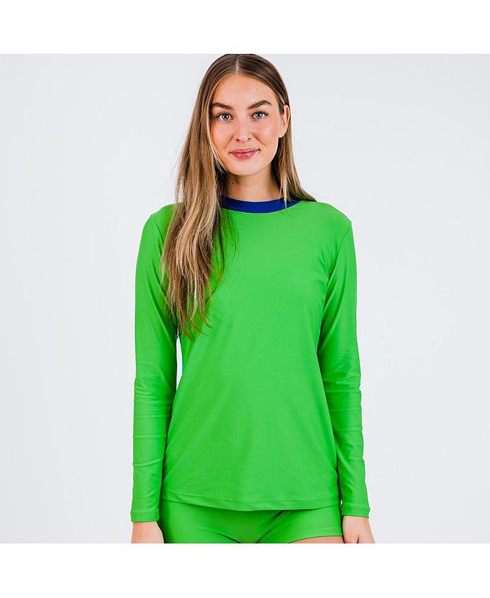 Calypsa Women's Back Zip Color Block Rash Guard - Macy's