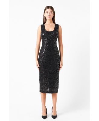 Women's Sequins Crochet Slip Dress