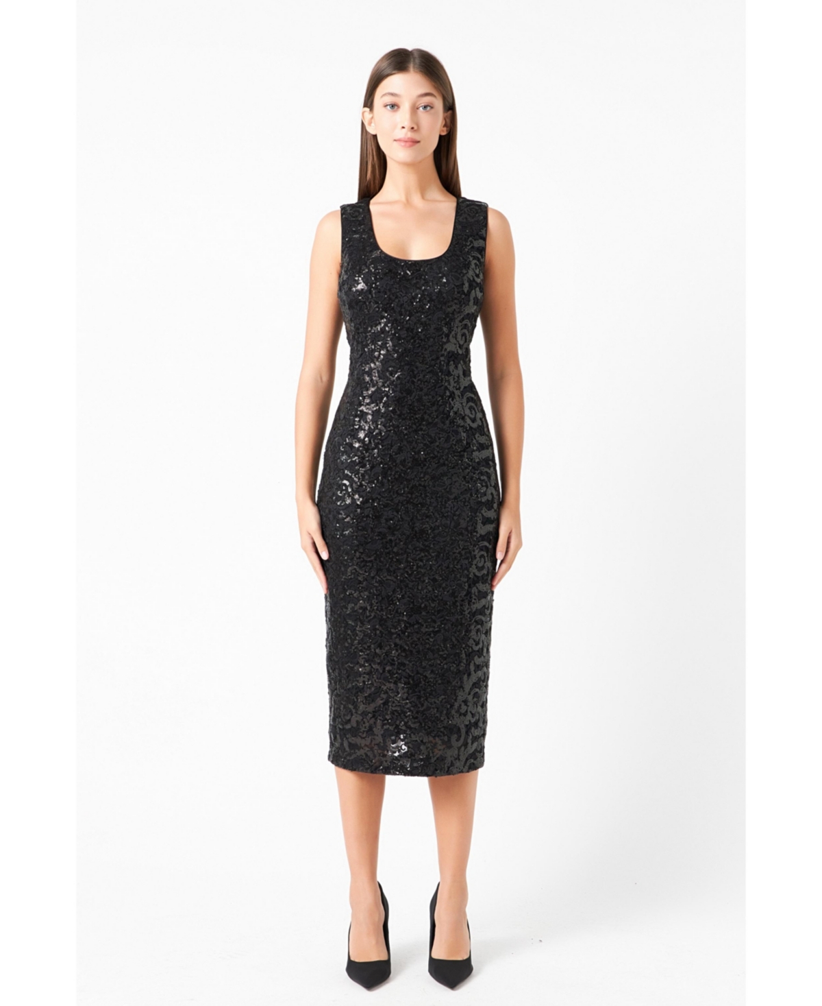 Women's Sequins Crochet Slip Dress