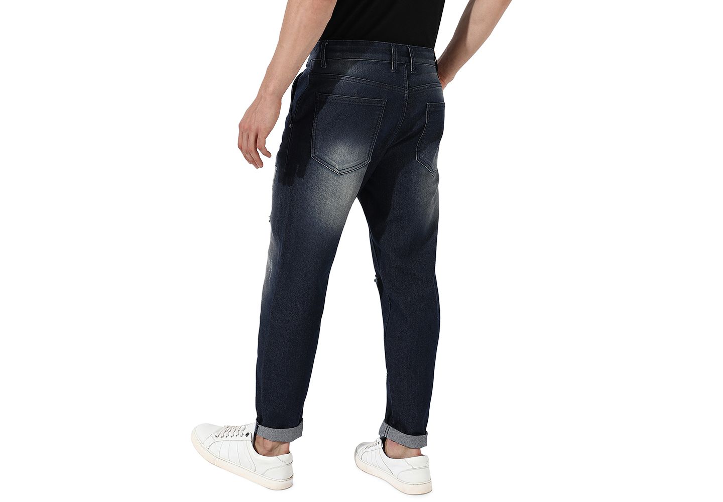 Мужские джинсы Campus Sutra Ripped Dark-Wash Denim Jeans, цвет: Тёмный синий — фото 2