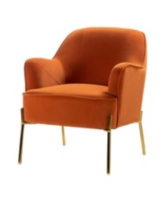 Hulala Home Barbara Wooden Arm Chair with Metal Legs - Orange