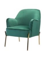 Hulala Home Barbara Wooden Arm Chair with Metal Legs - Green