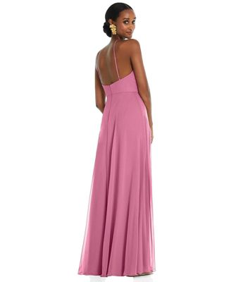 Womens Diamond Halter Maxi Dress with Adjustable Straps