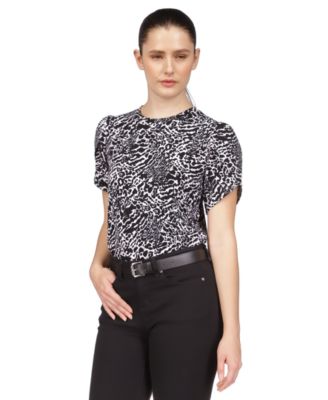 Michael Kors - Women's Animal-Print Petal-Sleeve Top