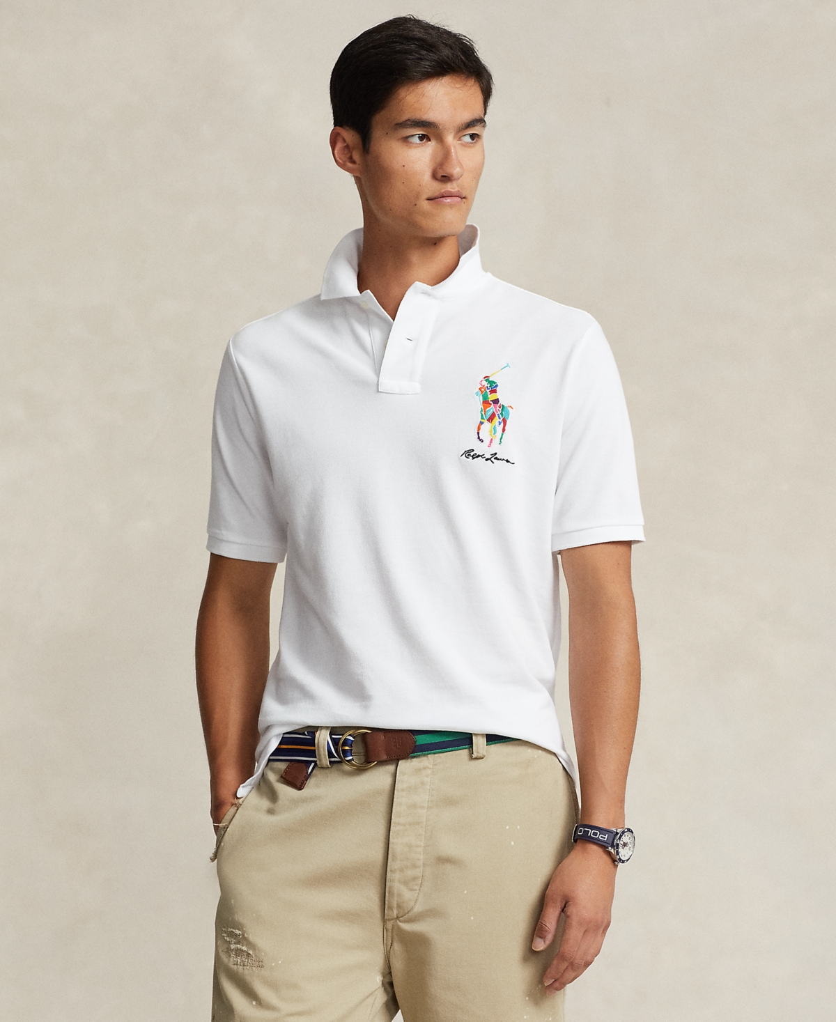 Polo Ralph Lauren Men's Custom Slim Fit Polo Shirt In White