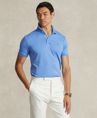 폴로 랄프로렌 Polo Ralph Lauren Mens Custom Slim Fit Short-Sleeve Polo Shirt,Summer Blue