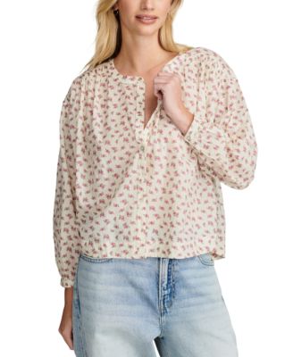 Lucky Brand Women s Floral Print Smocked Blouse Macy s