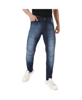 Men's Navy Blue Dark-Wash Denim Jeans